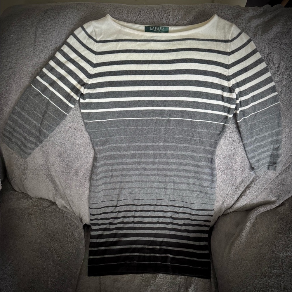 Ralph Lauren Cream and Gray Knit Dress